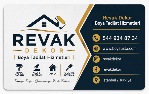 50–250 m² Duvar ve Tavana Ne Kadar Boya Gider? 2 revak dekor telefon numarası adres